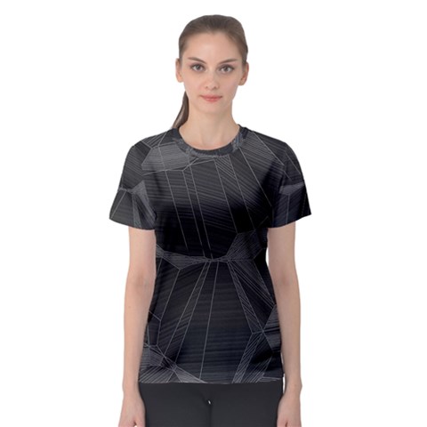 Black Tourmaline Stone Geometric Pattern Women s Sport Mesh Tee by SpinnyChairDesigns