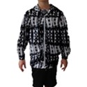 Abstract Black and White Stripes Checkered Pattern Kids  Hooded Windbreaker View1