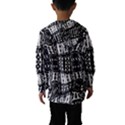 Abstract Black and White Stripes Checkered Pattern Kids  Hooded Windbreaker View2