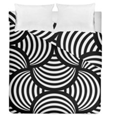 Abstract Black And White Shell Pattern Duvet Cover Double Side (queen Size) by SpinnyChairDesigns