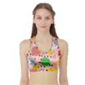 Cats and fruits  Sports Bra with Border View1