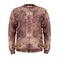 Tea Rose Pink And Brown Abstract Art Color Men s Sweatshirt by SpinnyChairDesigns