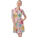 Tekstura-fon-tsvety-berries-flowers-pattern-seamless Belted Shirt Dress View1