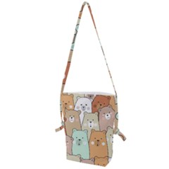 Colorful-baby-bear-cartoon-seamless-pattern Folding Shoulder Bag by Sobalvarro