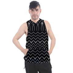 Black And White Minimalist Stripes  Men s Sleeveless Hoodie