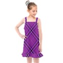 Purple and Black Plaid Kids  Overall Dress View1