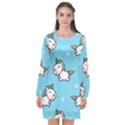 Unicorns  Long Sleeve Chiffon Shift Dress  View1