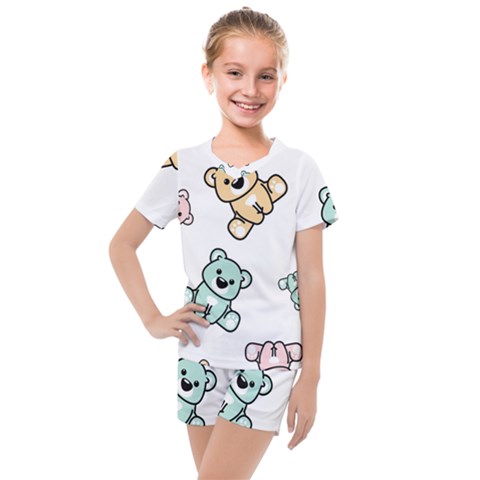 Bears Kids  Mesh Tee And Shorts Set by Sobalvarro