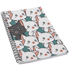 Seamless-cute-cat-pattern-vector 5 5  X 8 5  Notebook by Sobalvarro