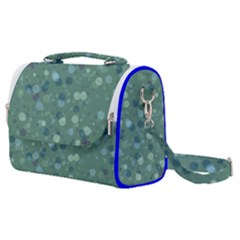 Green Color Polka Dots Pattern Satchel Shoulder Bag by SpinnyChairDesigns