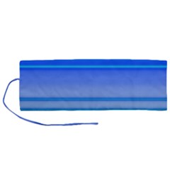 Blue Purple Color Stripes Ombre Roll Up Canvas Pencil Holder (m) by SpinnyChairDesigns