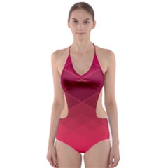 Hot Pink And Wine Color Diamonds Cut-out One Piece Swimsuit by SpinnyChairDesigns