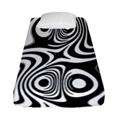 Black And White Abstract Stripes Fitted Sheet (single Size) by SpinnyChairDesigns