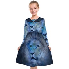 Astrology Zodiac Lion Kids  Midi Sailor Dress