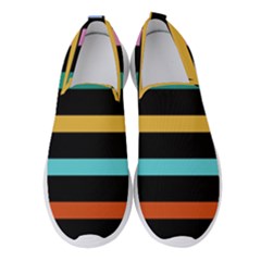 Colorful Mime Black Stripes Women s Slip On Sneakers by tmsartbazaar