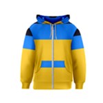 Bright Yellow With Blue Kids  Zipper Hoodie