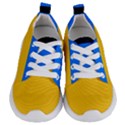 Bright Yellow With Blue Kids  Lightweight Sports Shoes View1
