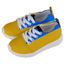 Bright Yellow With Blue Kids  Lightweight Sports Shoes View2
