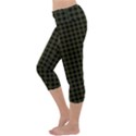 Army Green Black Buffalo Plaid Capri Yoga Leggings View2