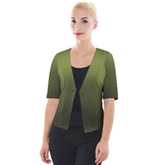 Army Green Gradient Color Cropped Button Cardigan by SpinnyChairDesigns