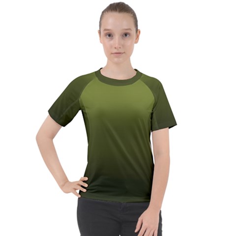 Army Green Gradient Color Women s Sport Raglan Tee by SpinnyChairDesigns