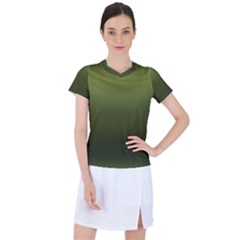 Army Green Gradient Color Women s Sports Top by SpinnyChairDesigns