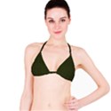 Army Green and Black Plaid Bikini Top View1