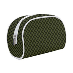 Army Green And Black Plaid Makeup Case (small) by SpinnyChairDesigns