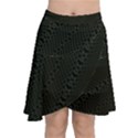 Army Green and Black Netting Chiffon Wrap Front Skirt View1