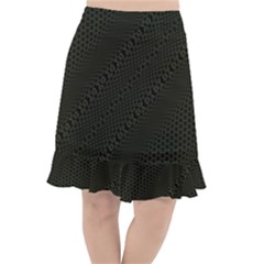 Army Green And Black Netting Fishtail Chiffon Skirt by SpinnyChairDesigns