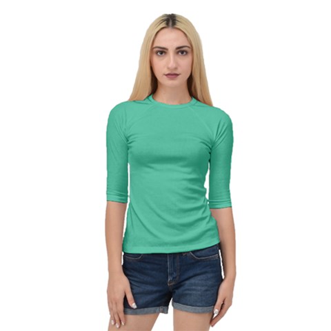 True Biscay Green Solid Color Quarter Sleeve Raglan Tee by SpinnyChairDesigns