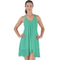 True Biscay Green Solid Color Show Some Back Chiffon Dress View1