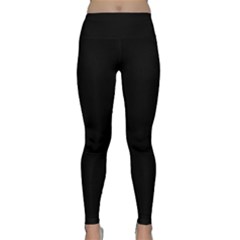 True Black Solid Color Classic Yoga Leggings by SpinnyChairDesigns