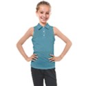 True Cadet Blue Teal Color Kids  Sleeveless Polo Tee View1