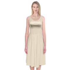 True Champagne Color Midi Sleeveless Dress by SpinnyChairDesigns