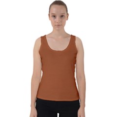 True Cinnamon Color Velvet Tank Top by SpinnyChairDesigns