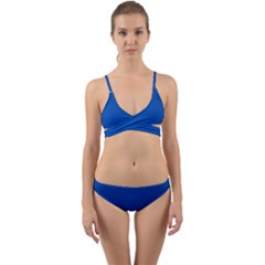 True Cobalt Blue Color Wrap Around Bikini Set by SpinnyChairDesigns