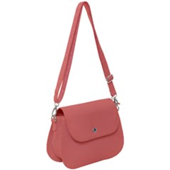 True Coral Pink Color Saddle Handbag by SpinnyChairDesigns