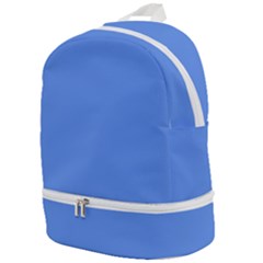 True Cornflower Blue Color Zip Bottom Backpack by SpinnyChairDesigns