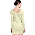 True Cream Color Long Sleeve Velvet Bodycon Dress View2