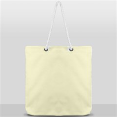 True Cream Color Full Print Rope Handle Tote (large) by SpinnyChairDesigns