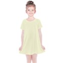 True Cream Color Kids  Simple Cotton Dress View1