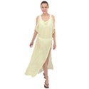 True Cream Color Maxi Chiffon Cover Up Dress View1