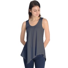 Dark Slate Grey Color Sleeveless Tunic