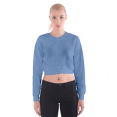 Faded Blue Color Cropped Sweatshirt by SpinnyChairDesigns