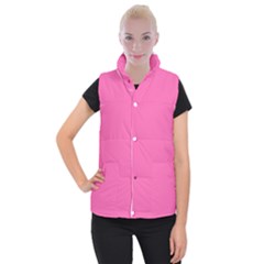 Hot Hollywood Pink Color Women s Button Up Vest by SpinnyChairDesigns