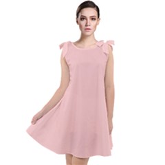 Baby Pink Color Tie Up Tunic Dress