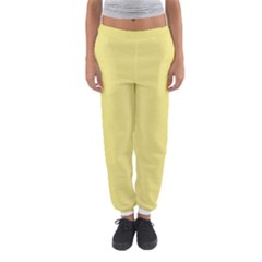 True Lemon Yellow Color Women s Jogger Sweatpants by SpinnyChairDesigns