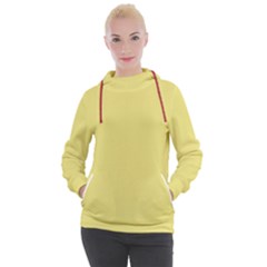 True Lemon Yellow Color Women s Hooded Pullover by SpinnyChairDesigns