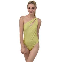 True Lemon Yellow Color To One Side Swimsuit by SpinnyChairDesigns